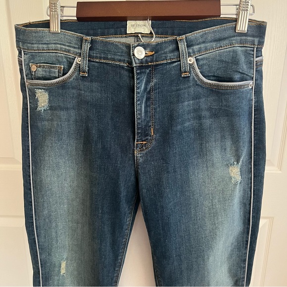 Hudson Dakota Piped Detail Super Skinny Denim Jeans Womens Sz 32 - Picture 2 of 16